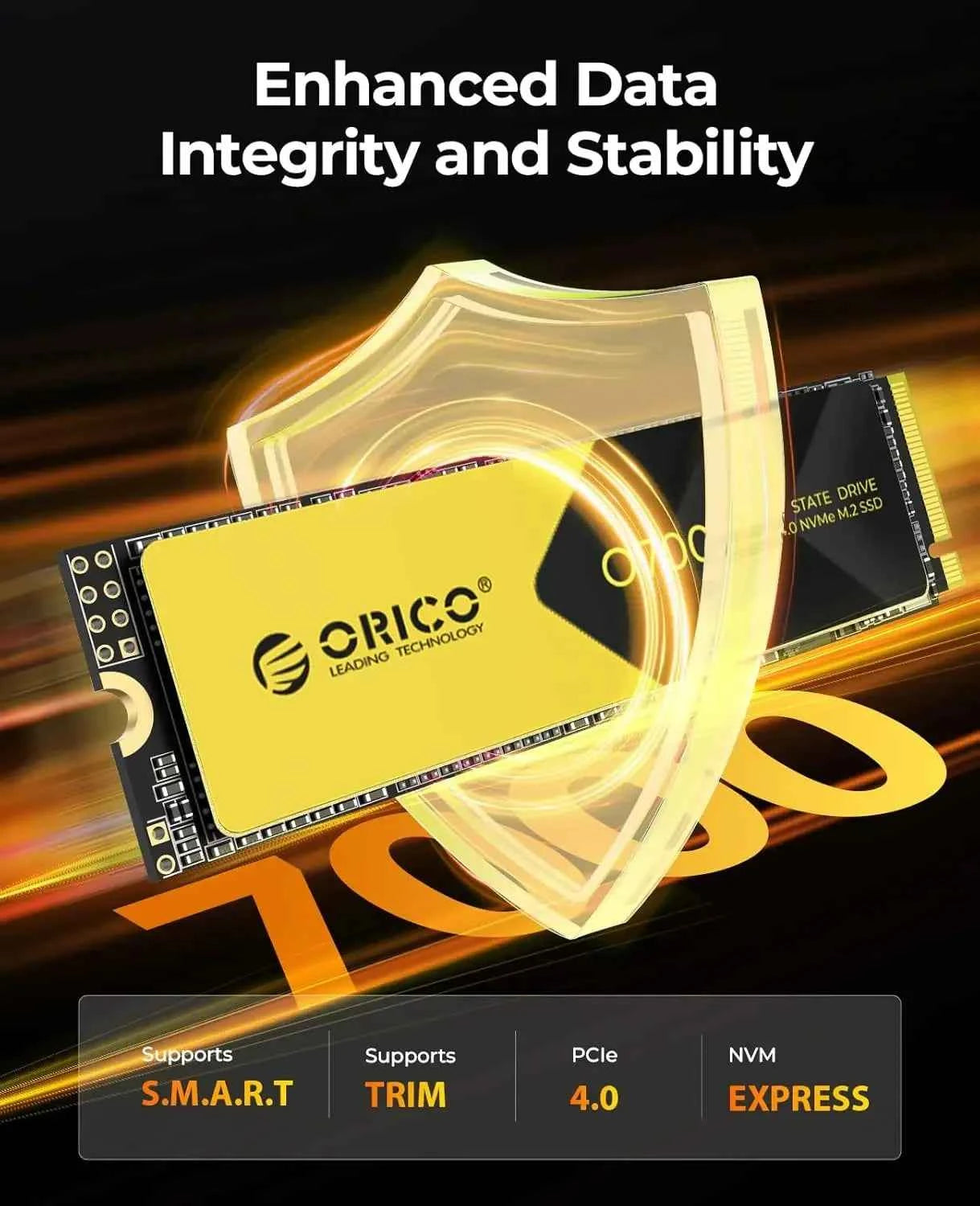 ORICO 2TB NVMe SSD PCIe 4.0 Up to 7400MB/s, M.2 SSD 2280 PCIe 4.0X4 Internal Solid State Drive SSD for Gamers and Creators