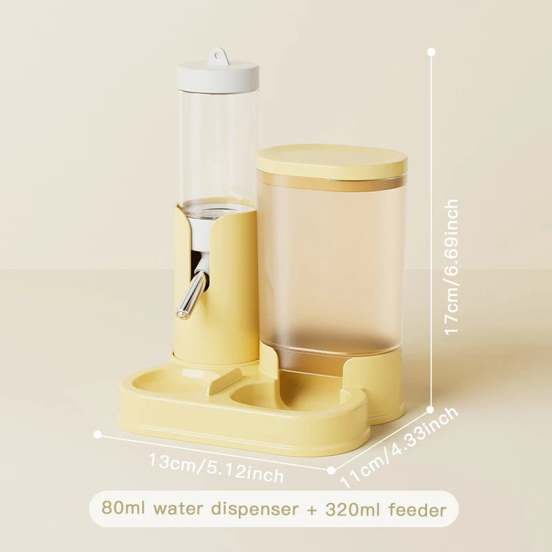 Auto Feeder And Waterer Two-in-One for Hamsters Guinea Pigs Chinchillas - Rolling Ball Water Bottle Integrated Feeding Tool