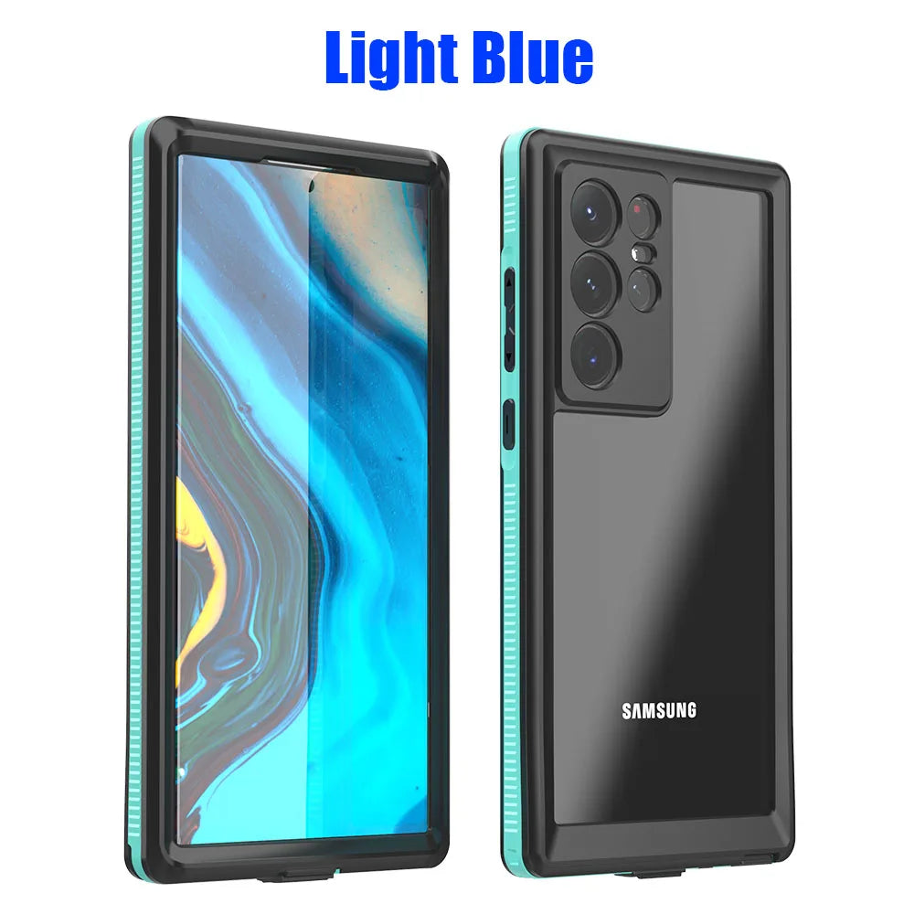 IP68 Waterproof Diving Swim OutdoorSport TPU Armor Cover Case For Samsung Galaxy S22 Ultra Plus S21 S20 Note 20 Ultra Note 10