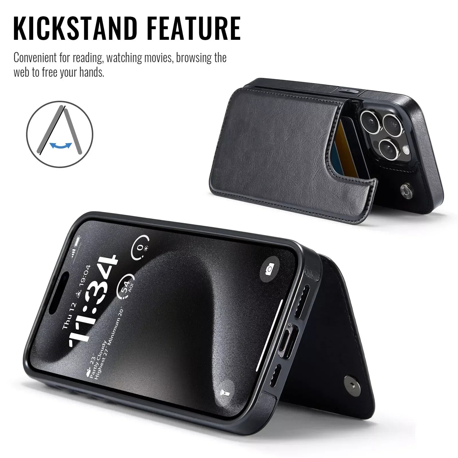 Wallet Card Holder Case for iPhone 16 15 14 13 12 11 Pro Max XS XR Leather Cover
