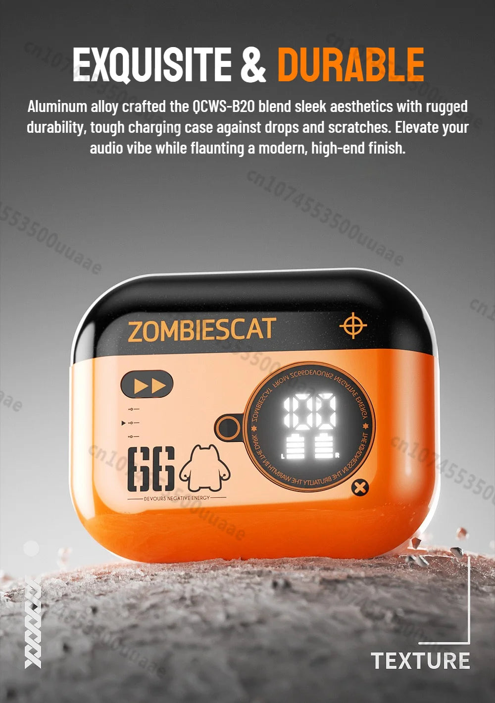 Zombies Cat Alloy ANC Headphones Bluetooth 6.0 -45dB Active Noise Cancellation Earbuds Powerful Deep Bass TWS Wireless Earphones