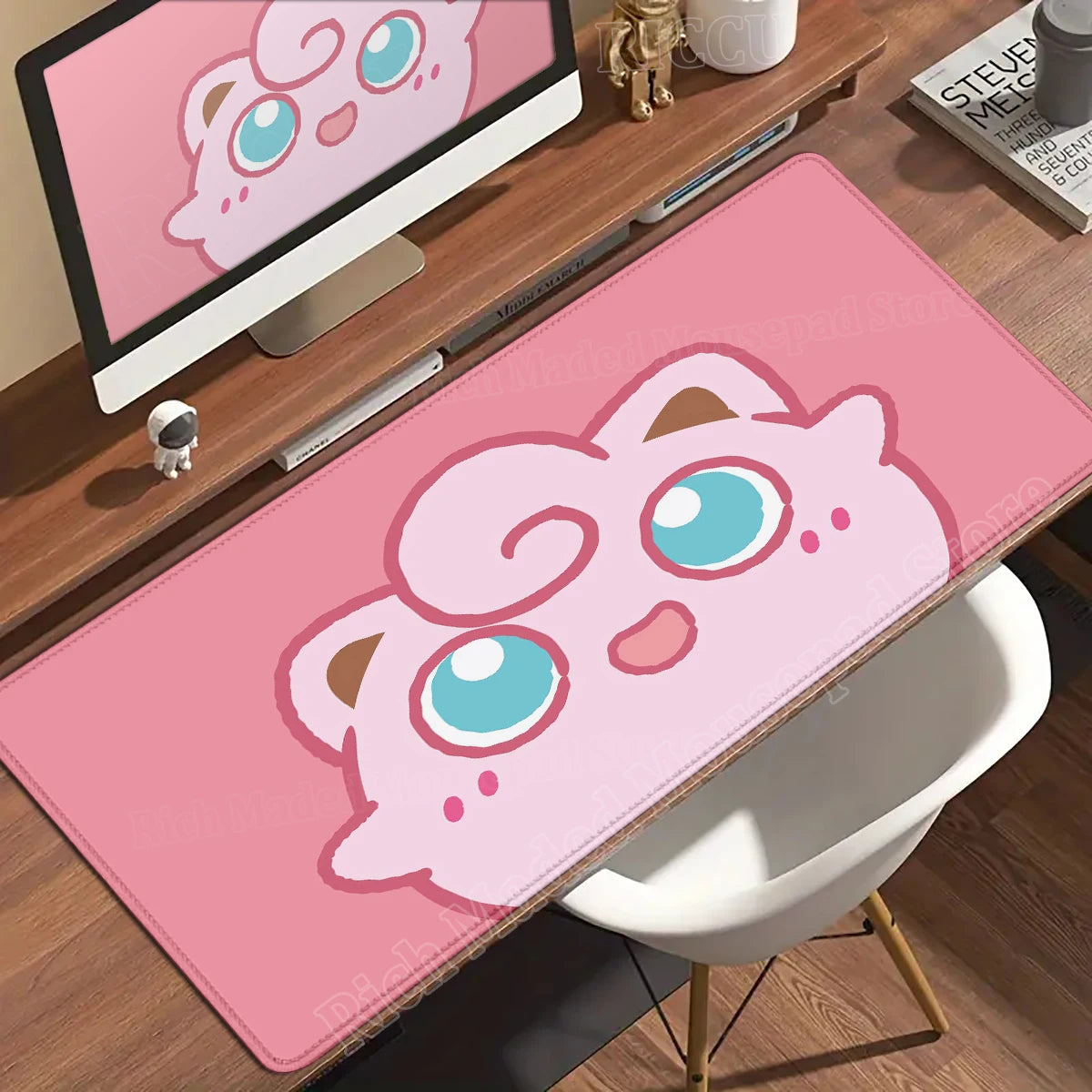 Kawaii Pink Keyboard Pad Clefairy Anime Gamer PC Cabinet Mouse Pad Ppokemon Jigglypuff Mousepad Laptop DeskMat E-Sports Mousemat