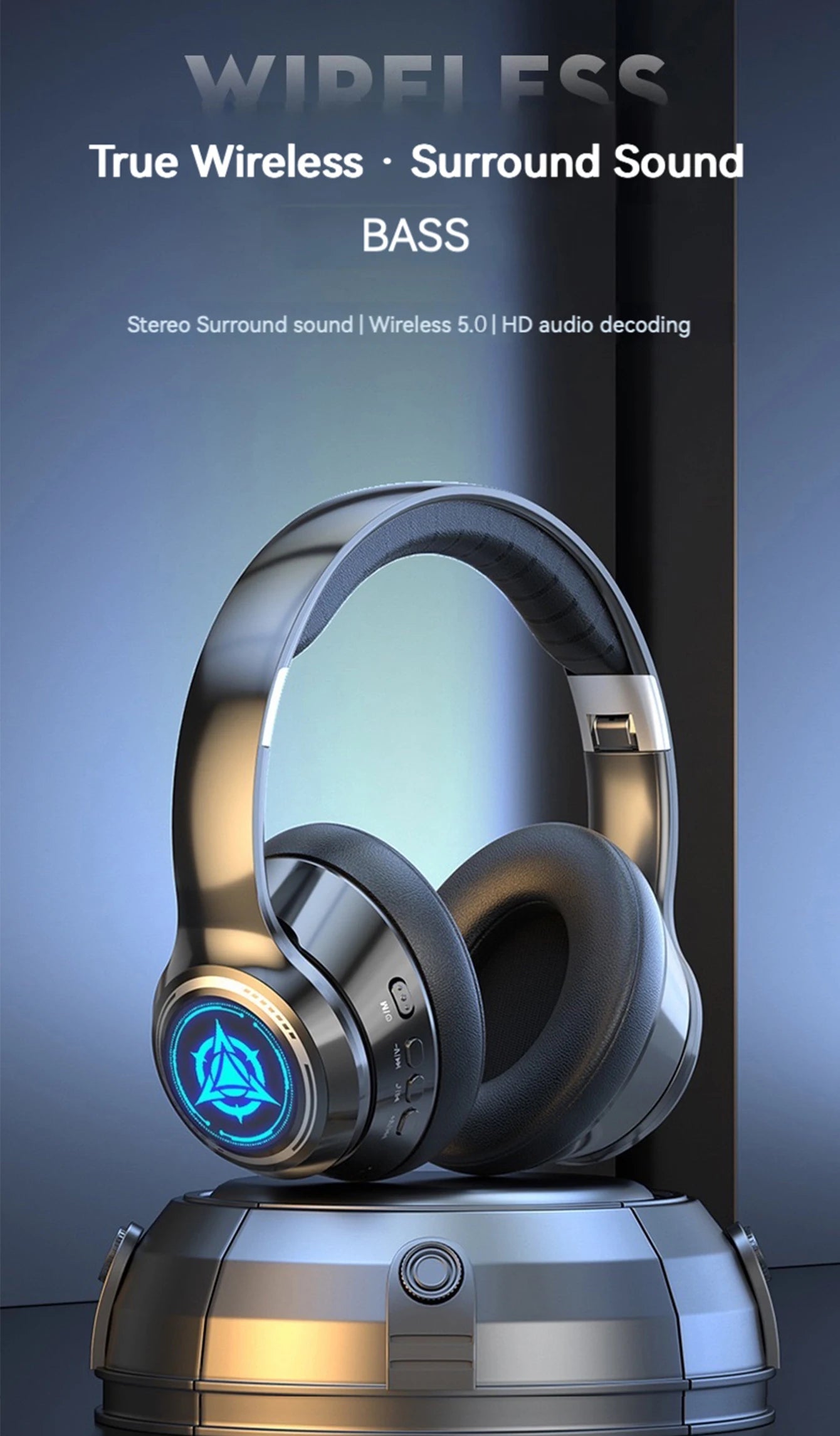 Wireless Headphones | Over-Ear, In-Ear, Headband Styles, Low-Latency HIFI Call, Leather Comfort, USB-C Charging, Rotatable, Port