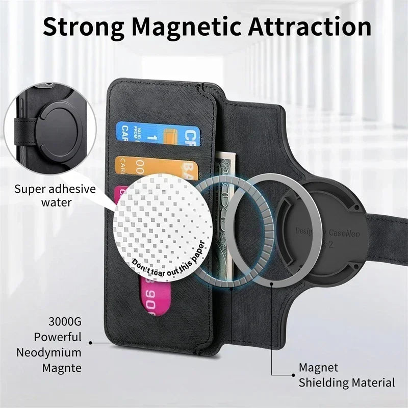 Magnetic 2 In 1 Detachable Flip Card Wallet Case For Magsafe Samsung Galaxy S26 S25 S24 S23 FE S22 S21 Ultra Note20 Plus A56 A36