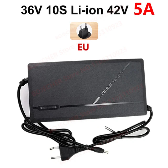 36V 48V Charger 2A 5A 10S 13S Lithium-ion Battery Pack Charger 42V 54.6V 5A Intelligent Fast Charging EU Plug With Cooling Fan