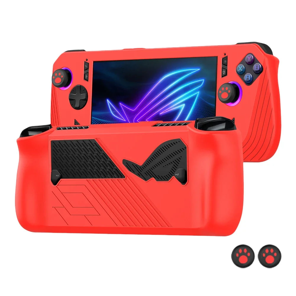 Silicone Protective Cover Shockproof Protector Sleeve Anti-Scratch with Lanyard Suitable For Asus ROG Ally X Gaming Console