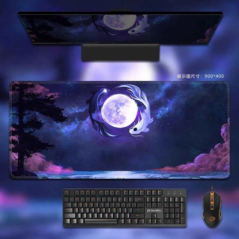 Mouse Pad Black White Non-Polar Table Mat Extra Large Keyboard Mousepad Thickened Customizable Game Mat Home Office Tablecloth