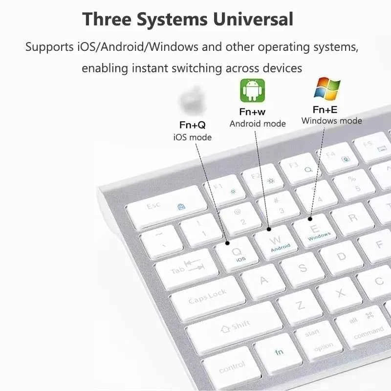 Bluetooth 5.0 & 2.4G Wireless Keyboard and Mouse Combo Multimedia Keyboard Mouse Set for iPad Macbook Android Laptop PC TV