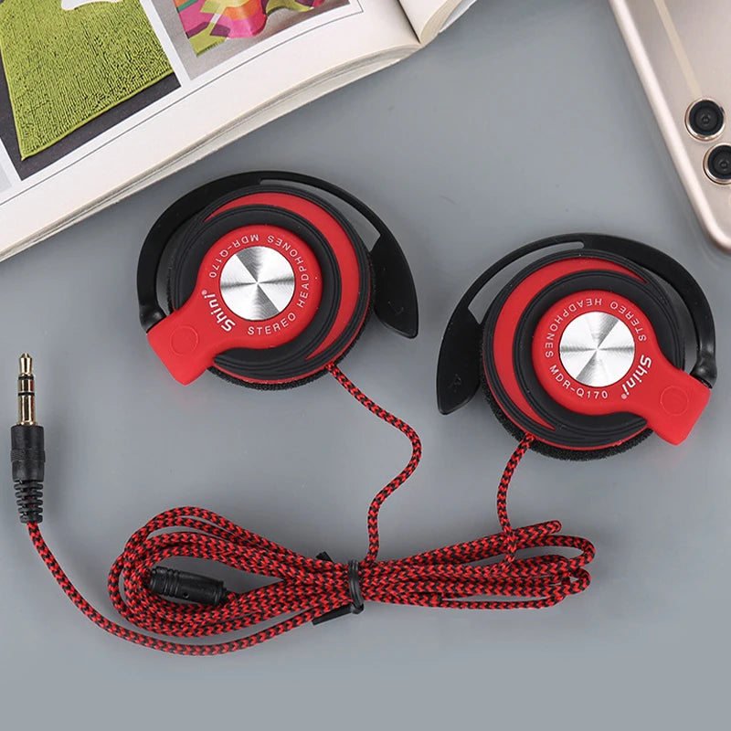 3.5mm Wired Headphones Ear Hook Heavy Bass Headset Adjustable  Earphones Running Sports Music Earphone for Phone