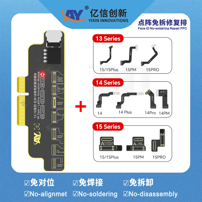 NEW AY A108 Tag Face id Flex Cable for IPhone X-11 12 13 14 15 ProMax Dot Matrix Repair No-alignment NO-soldering No-disassembly