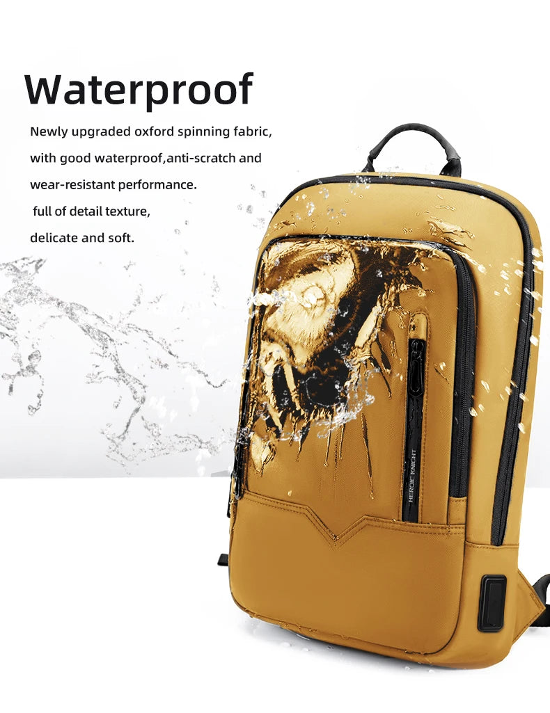 Heroic Knight Backpack Men Multifunction Business Waterproof Slim Laptop Backpack Fashion 15.6