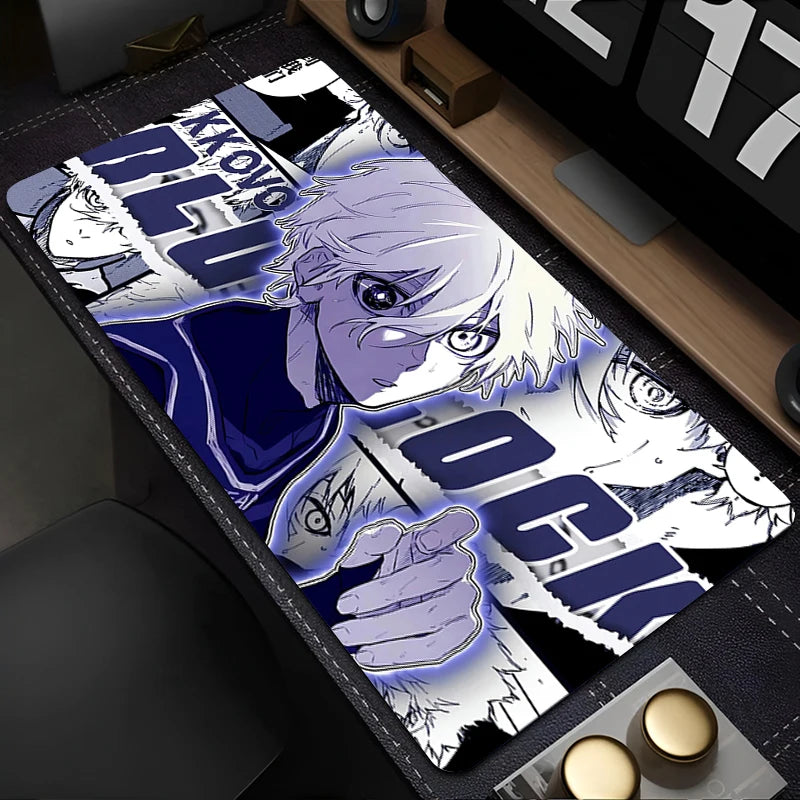 Mouse Pad Japan Anime Blue Lock Nagi Seishiro Mousepad PC Gamer Keyboard Rug Black And White Laptop Gaming Accessories Desk Mat