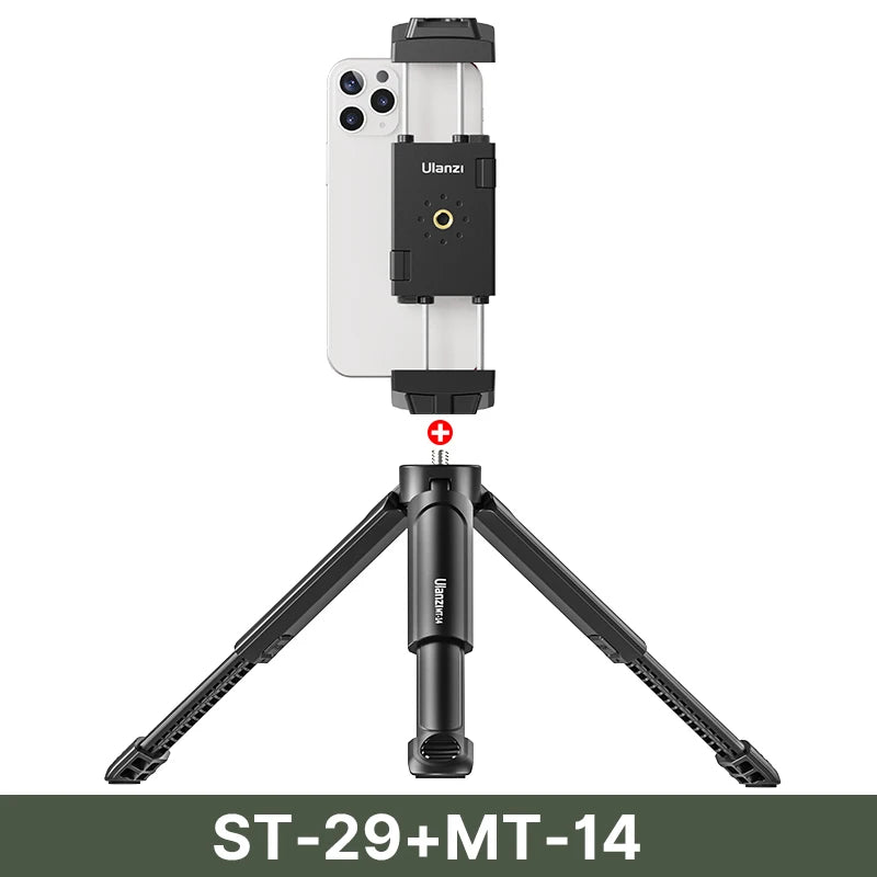 Ulanzi ST-29 Universal Tablet Tripod Mount Stand Phone Holder w Cold Shoe For iPhone 16 15 14 13 12 Horizontal Vertical Shooting
