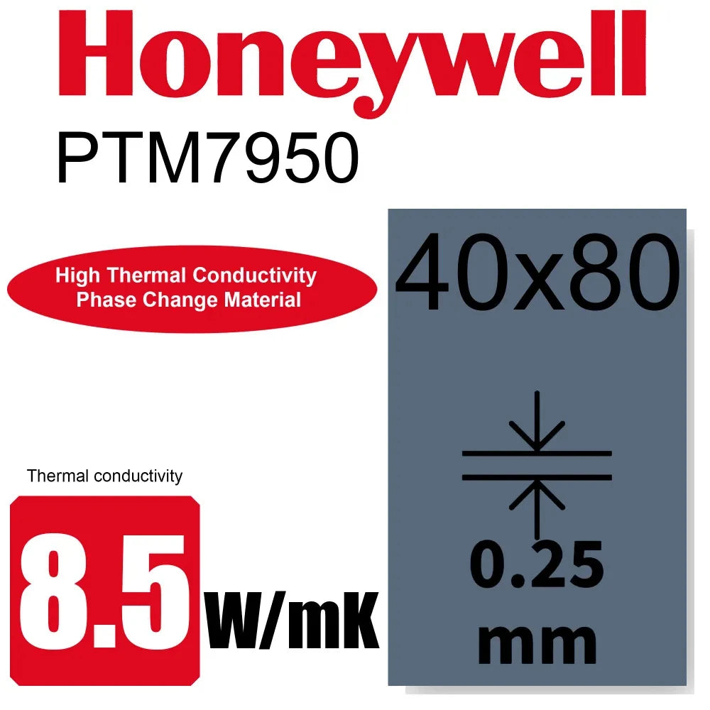 Honeywell PTM7950 8.5W 0.2 0.25mm Phase Change Silicone Pad Sheet Laptop CPU Phase Change Thermal Conductive Paste Pad Patch