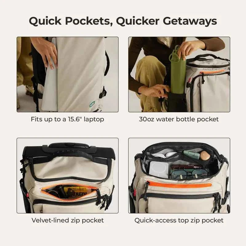 BAGSMART 15.6“ Laptop Backpack with Wheels Large Capacity Vacuum Compression Bag Multi-pocket Men's Business Rolling Backpack