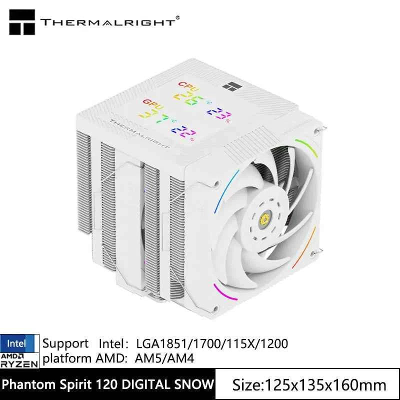 Thermalright Phantom Spirit 120 EVO CPU Cooler - Heat Sink Supports 1700/115X/AM5/AM4 7 Heat Pipe Dual Tower Radiator
