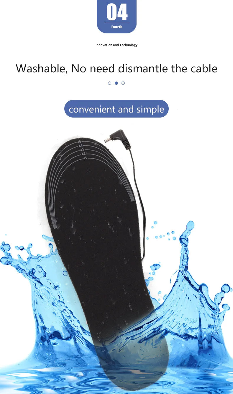USB Electric Heated Insoles EVA Mat Feet Warmer Can Be Cut And Washable Thermal For Shoes Warming Foot Pad