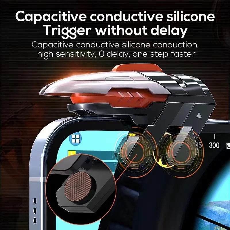 MEMO 6 Finger Mobile Phone ABS Game Trigger AK06 for PUBG Aim Shooting L1 R1 Alloy Key Button for IOS Android Gamepad Controller