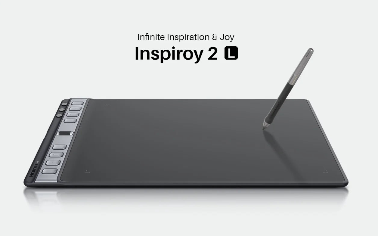 Huion Inspiroy 2 L 10.5x6.56 Inch Graphics Tablet Drawing H1061P PenTech3.0 Digital Stylus PW110 with Scroller 3 Group Keys