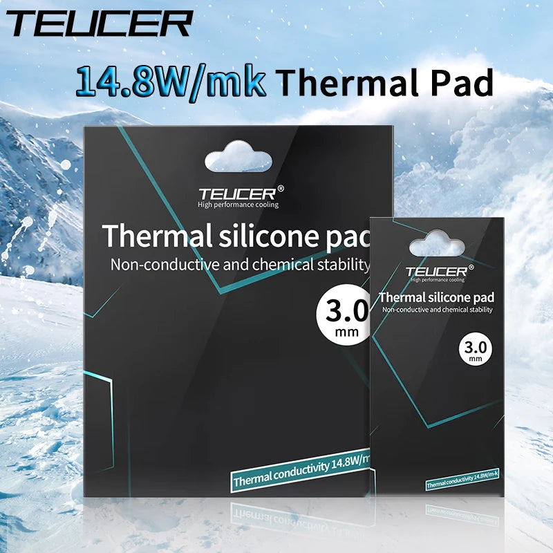 TUECER GPU CPU Thermal Pad Heatsink Cooling Conductive Silicone Pad 80x40/100x100mm High Quality Thermal Pad thermal insulation