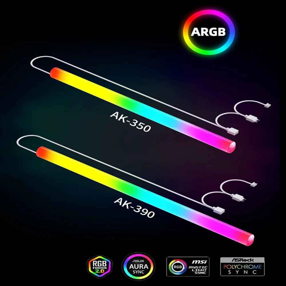 Flexible 5V Addressable ARGB Neon Tube Light with Cover Sleeve for Gaming PC AIO 120 240 360 CPU Water Liquid Cooler Retrofit