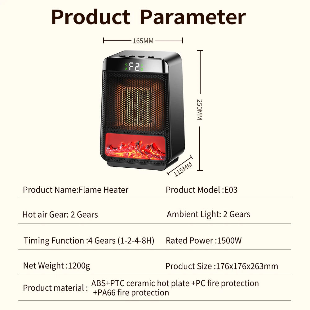 Portable Electric Heater For Heater Desktop Heaters Saving For Office Space PTC Ceramic Room Heater Warmer Machine for Winter