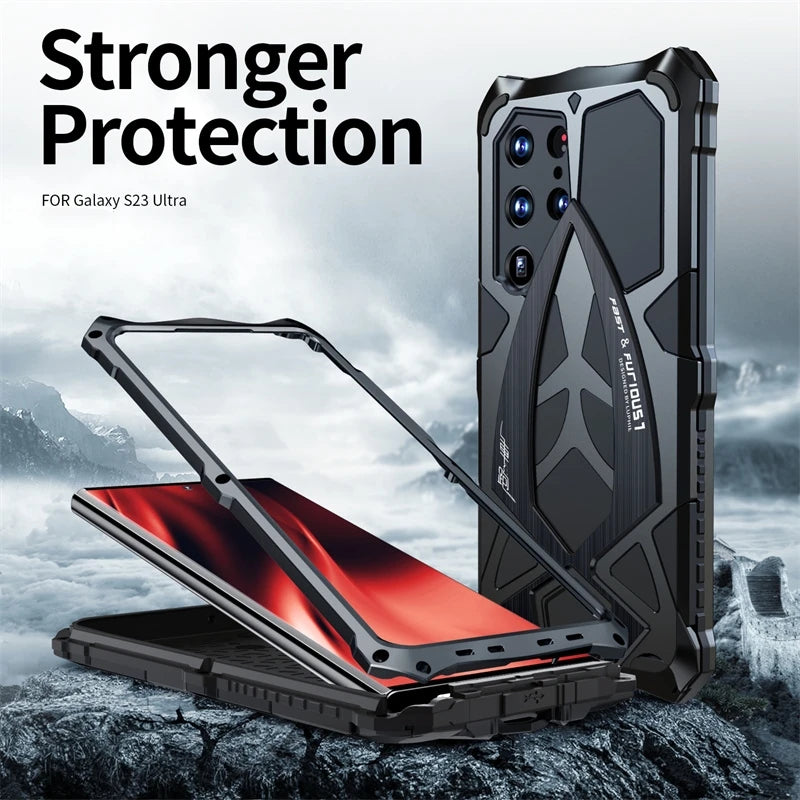 Armor Military Shockproof Rubber Full Rugged Cover For Samsung Galaxy S23 S25 Ultra Original Metal Case S22 S24 Ultra S25 Shell