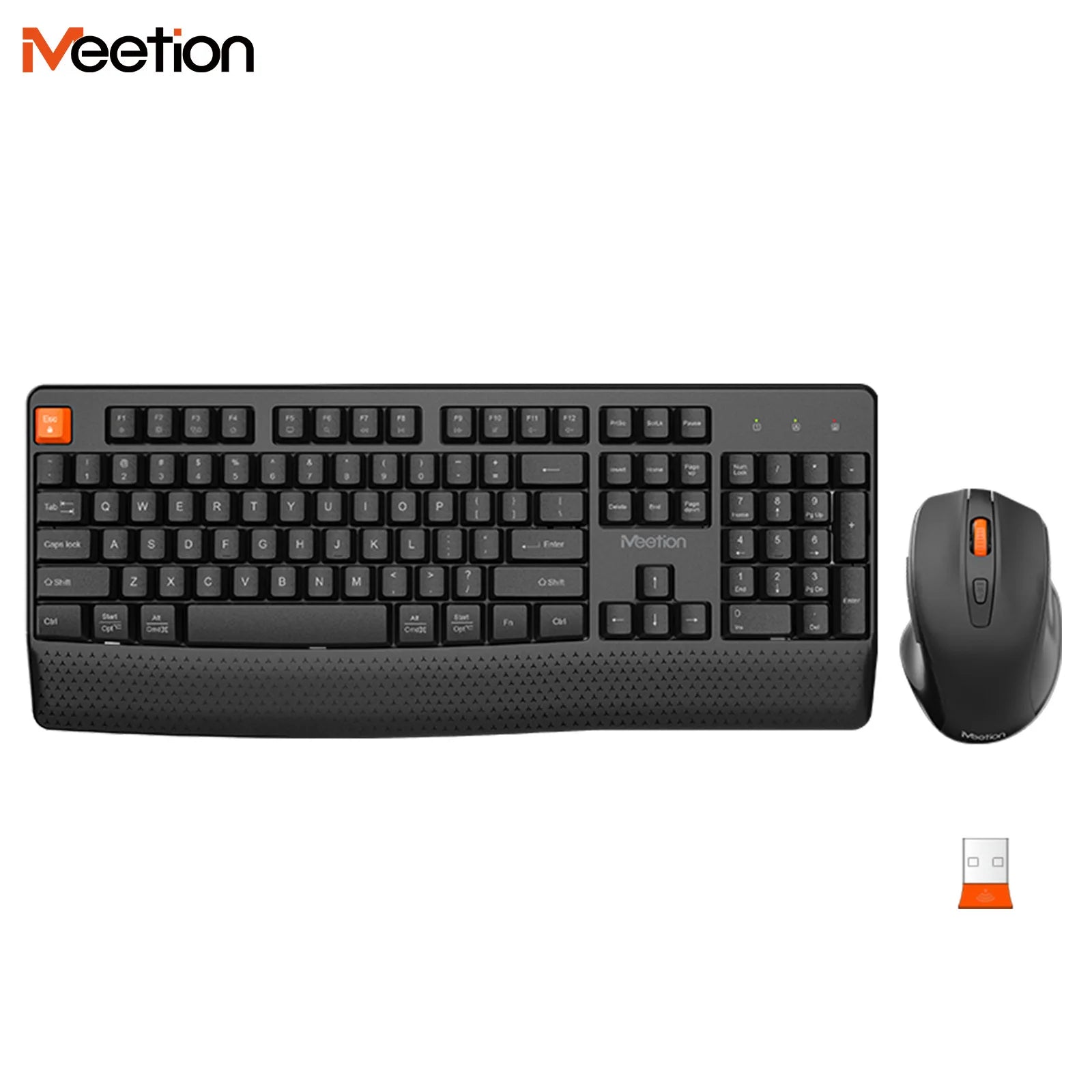 2.4G Wireless Keyboard Mouse Set For PC Laptop Ergonomic Low Noise Keyboard Mouse Combo 1600DPI Adjustable Mouse For Home Office