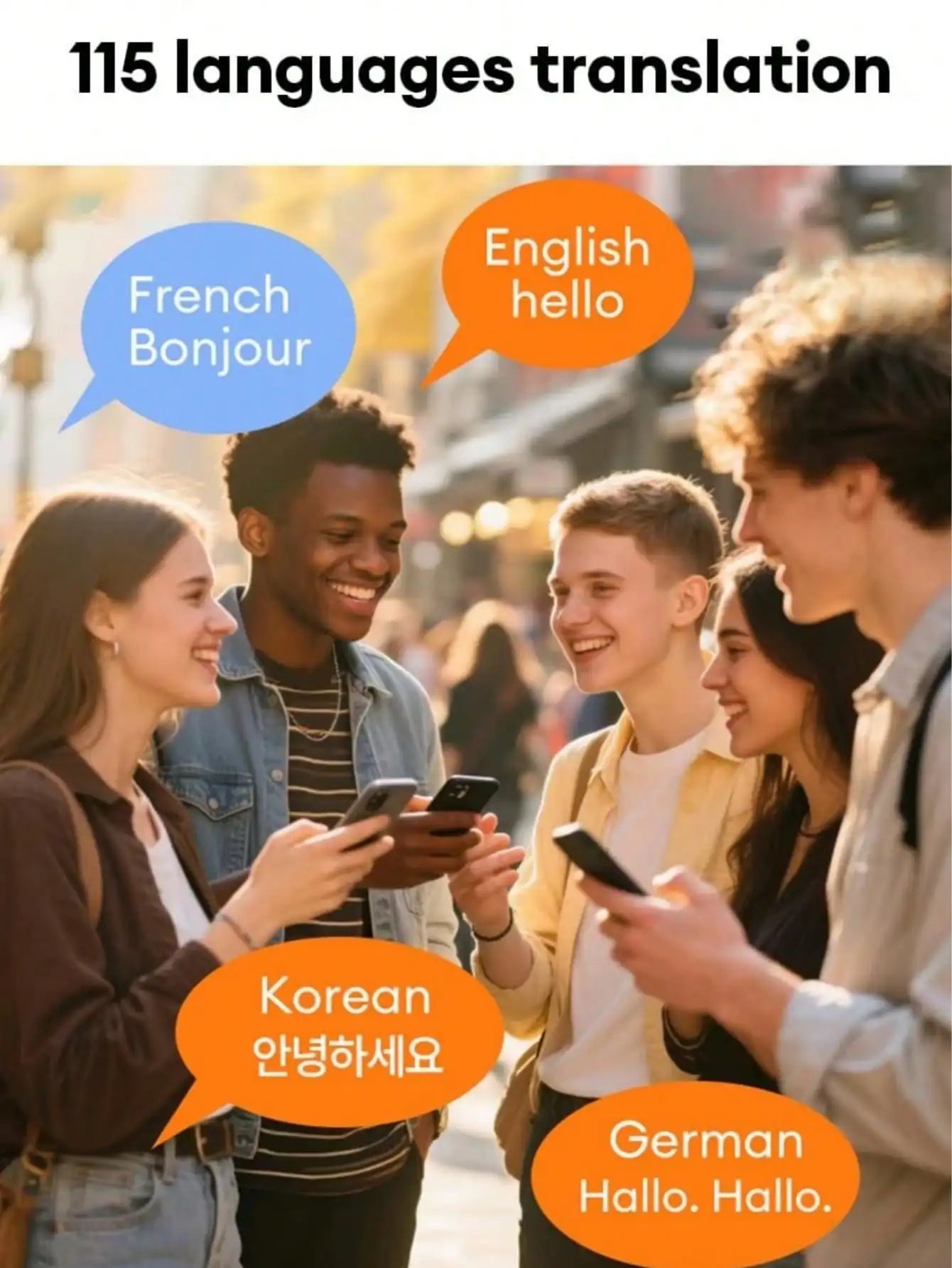 AI Translation Wireless Headphones, Magnetic LCD Touch Screen, Foldable Retractable Design, Real-time 115 Languages Translation, BT6.0, Multi-functions for Photo, Flashlight, Alarm & Voice Recording, AUX Wired Supported