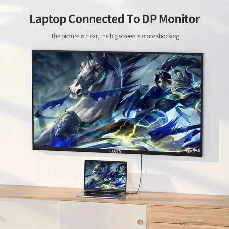 4K@60Hz HDMI-compatible Male to DisplayPort Female Adapter with USB Power, Unidirectional Converter for Gaming Monitor PC PS5