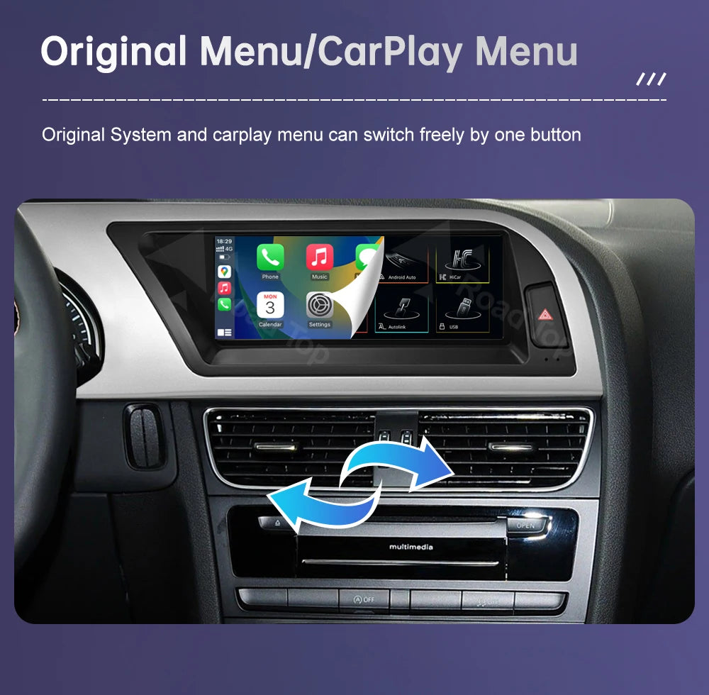 Road Top Radio Multimedia Linux Touch Screen For Audi A5 2008-2016 Wireless CarPlay Android Auto Airplay Car Player Function