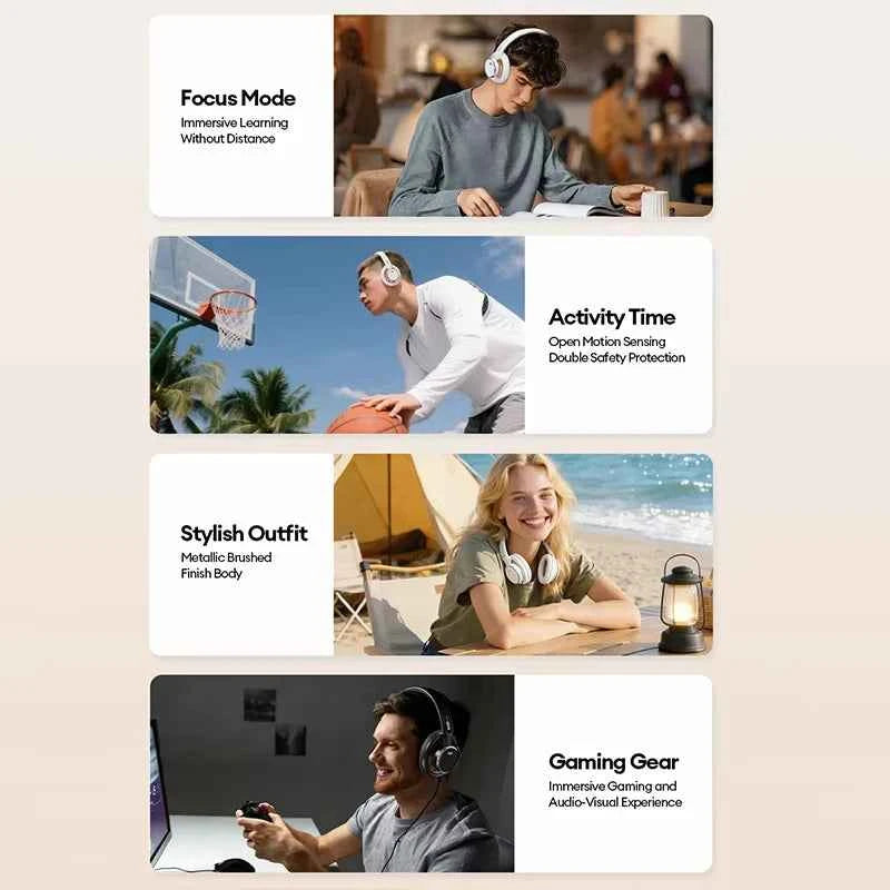 Original Lenovo LS116 Open-Ear Bluetooth 6.0 Earphone Wireless Stereo Headphones Gaming & Sports Foldable Long Battery Mic Gifts