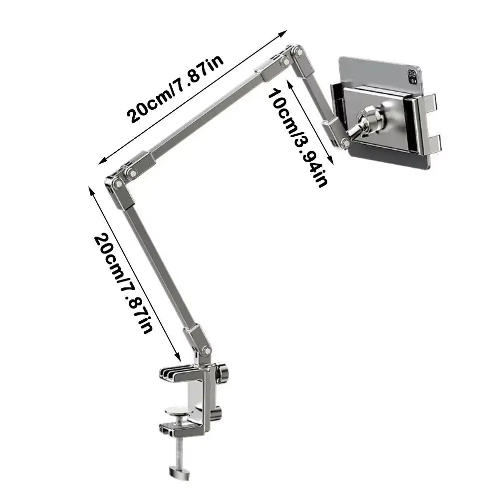 Adjustable Tablet Stand 360-degree Rotation 3 Sections Arms Bedside Phone Holder Portable Foldable Lazy Bracket