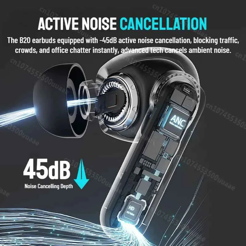 Zombies Cat Alloy ANC Headphones Bluetooth 6.0 -45dB Active Noise Cancellation Earbuds Powerful Deep Bass TWS Wireless Earphones