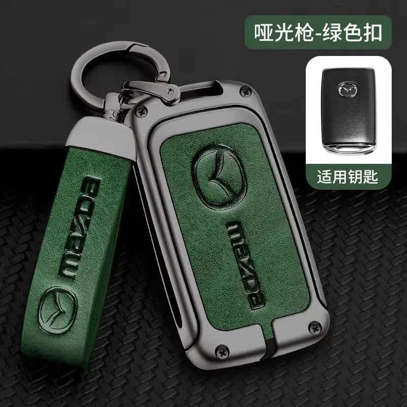 Metal&Leather Car Key Case Cover Protection For Mazda 3 Alexa BP CX3 CX4 CX5 CX-5 CX8 CX-9 CX-30 CX30 CX50 2020 2022 Accessories
