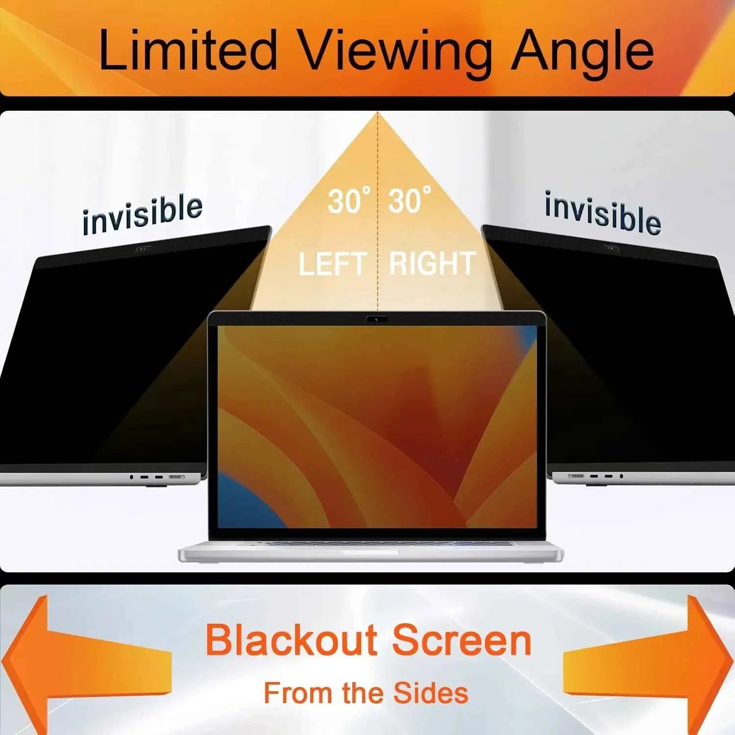 Removable Magnetic Privacy Screen For MacBook Air 13.6/15 Inch 2022-2026 (M5 M4 M3 M2), Matte Privacy Screen For Pro 14/16 inch