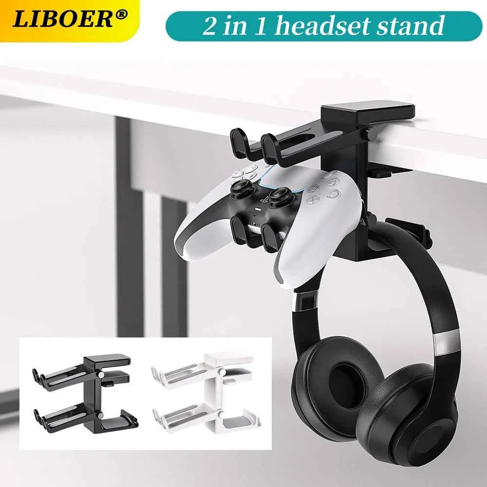 2-in-1 Universal Clip-On Headphone Stand – Adjustable Desk Hanger