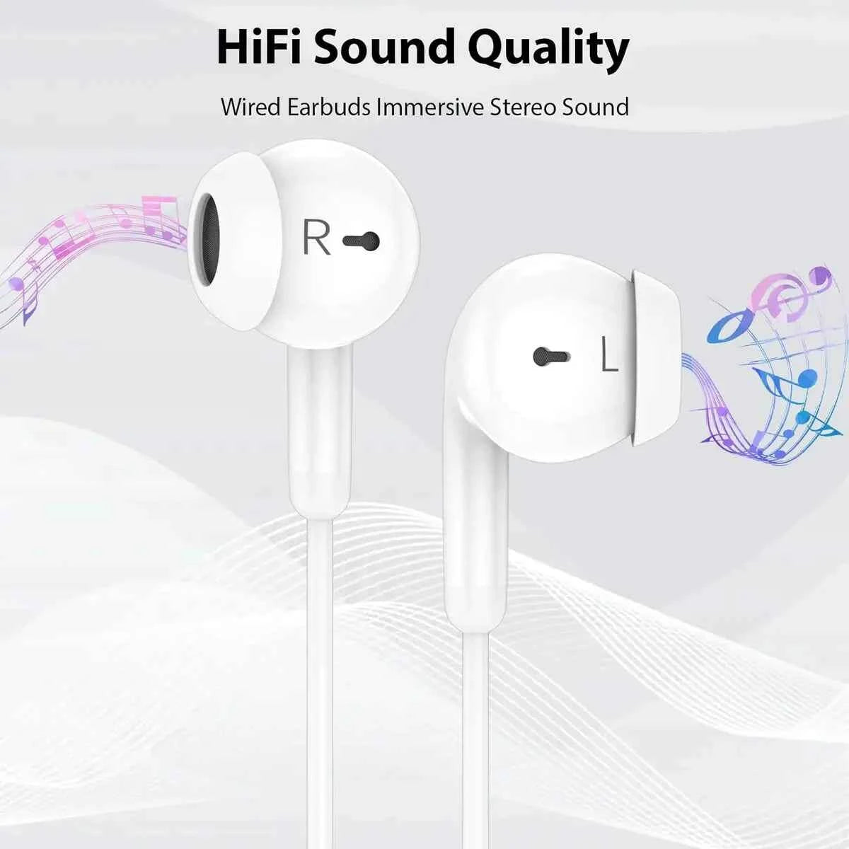 USB C In-Ear Wired Headphones with Mic Volume Control Noise Isolating HiFi Stereo Earphones Earbuds for iPhone 17 16 15 Samsung