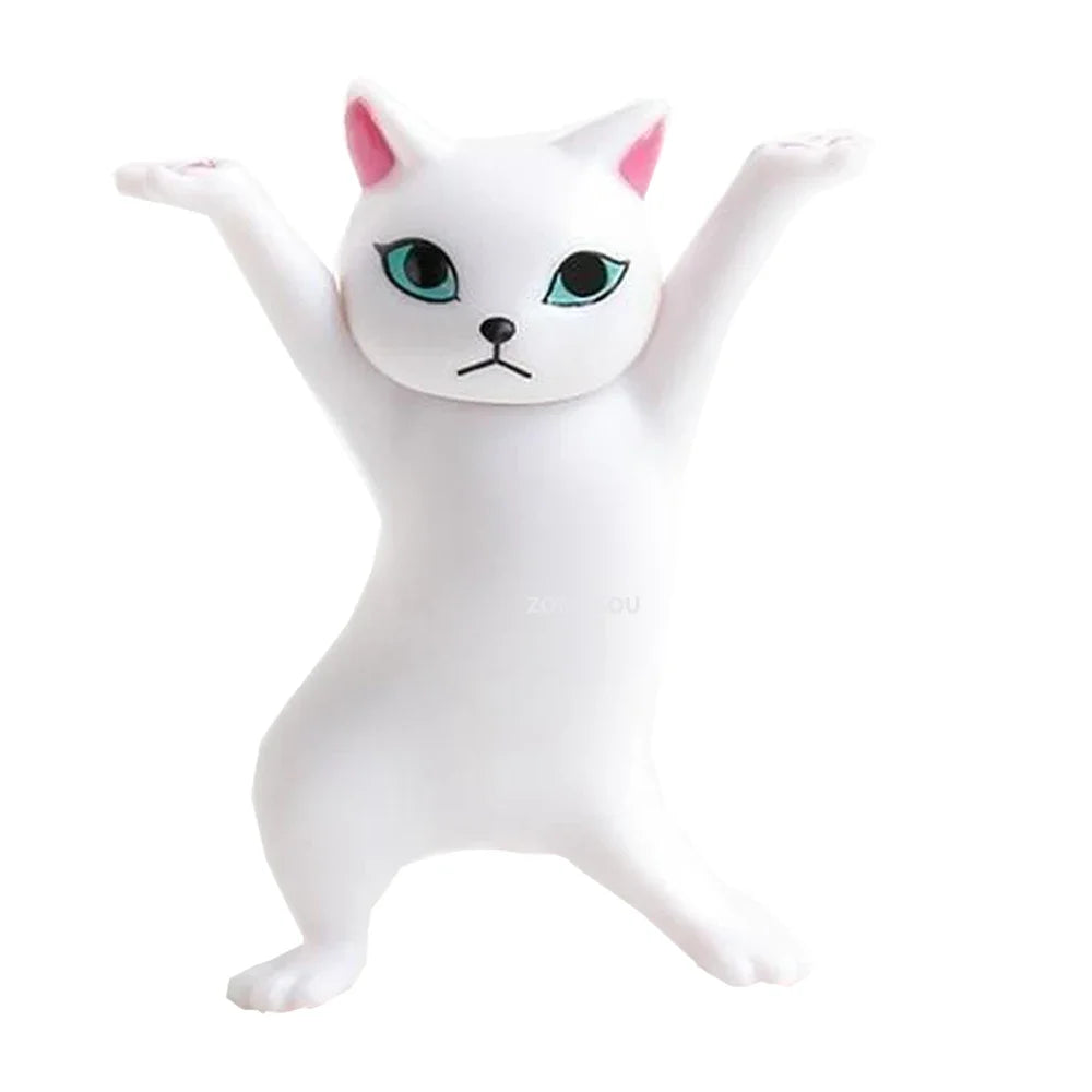 1/5Pc Funny Cats Pen Holder Kawaii Cat Doll Ornaments Plastic Craft Earphone Support Room Office Desk Home Decory Gift Accessory