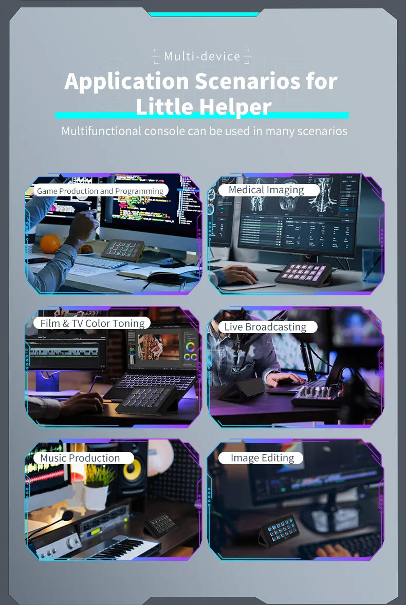 AJAZZ AKP153E/AKP03E Multifunctional Console Panel Desktop Assistente 15 Macro Keys Trigger Actions Custom Mini Keyboard