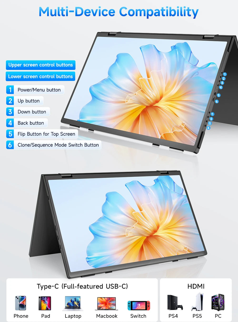 Triple Laptop Screen Extender 15.6