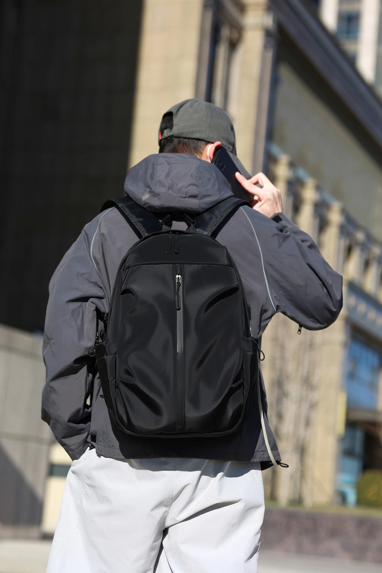 1 14 Inch Large Capacity Leisure Schoolbag Sports Simple Men And Women Universal Computer Backpack With Pendant