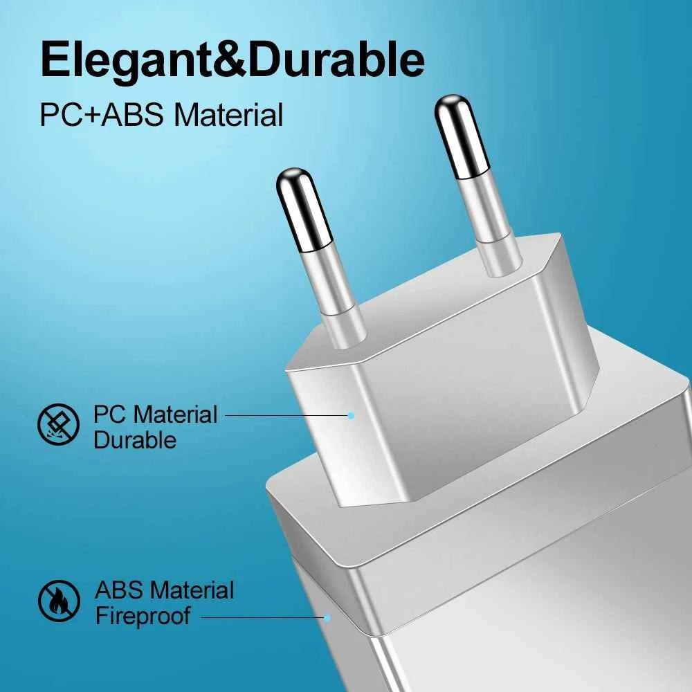 3A USB Charger 4 Port USB Quick Charge 3.0 EU US Plug Mobile Phone Charger Wall Adapter Portable Fast Charging For iPhone 16 Pro