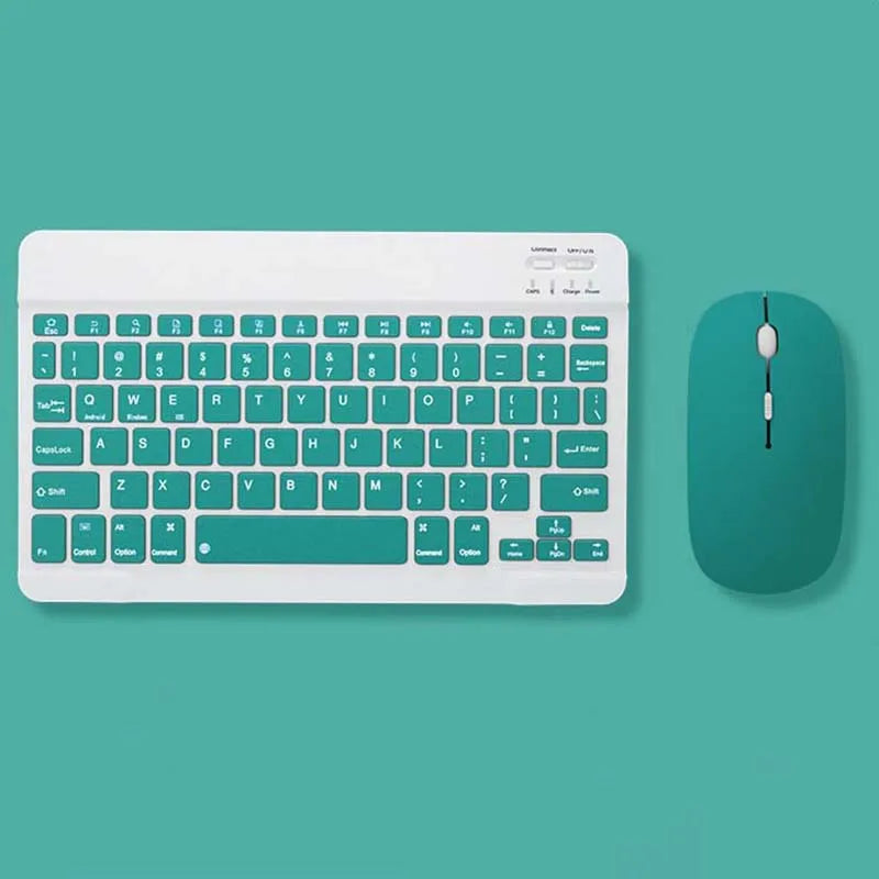 with Bluetooth Keyboard Mouse for Tablet PC 78Key 10inch Rechargeable Wireless Keyboard 1200dpi Mice Set Combo for Laptop