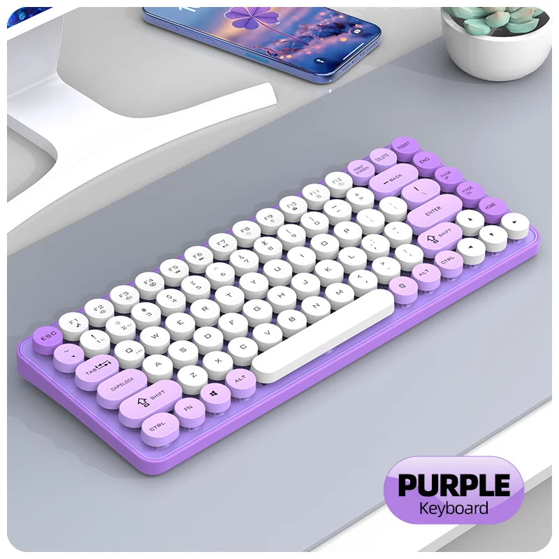 Friwol BT185 Bluetooth Wireless Keyboard Mouse Set Punk Keycap Laptop Desktop Office Mute Keyboard Mechanical Feel