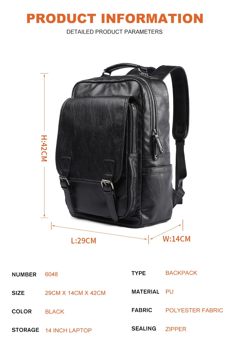 MOYYI Leather Laptop Backpack for Men Waterproof Travel Backpack Vintage Business Bag for Commuter Casual Leather Daypack