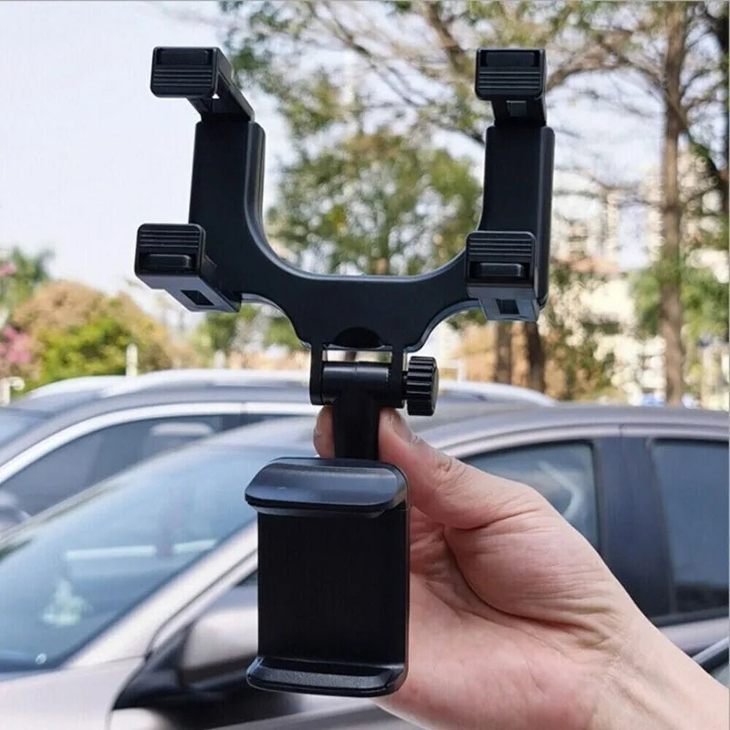 Universal 360 Rotation Car Rear View Mirror Mount Stand GPS Cell Phone Holder,Rearview Mirror Car Phone Mount, 360° Rotatable Universal Cell Phone Holder for All Smartphones Auto Rear Mirror Clip Bracket
