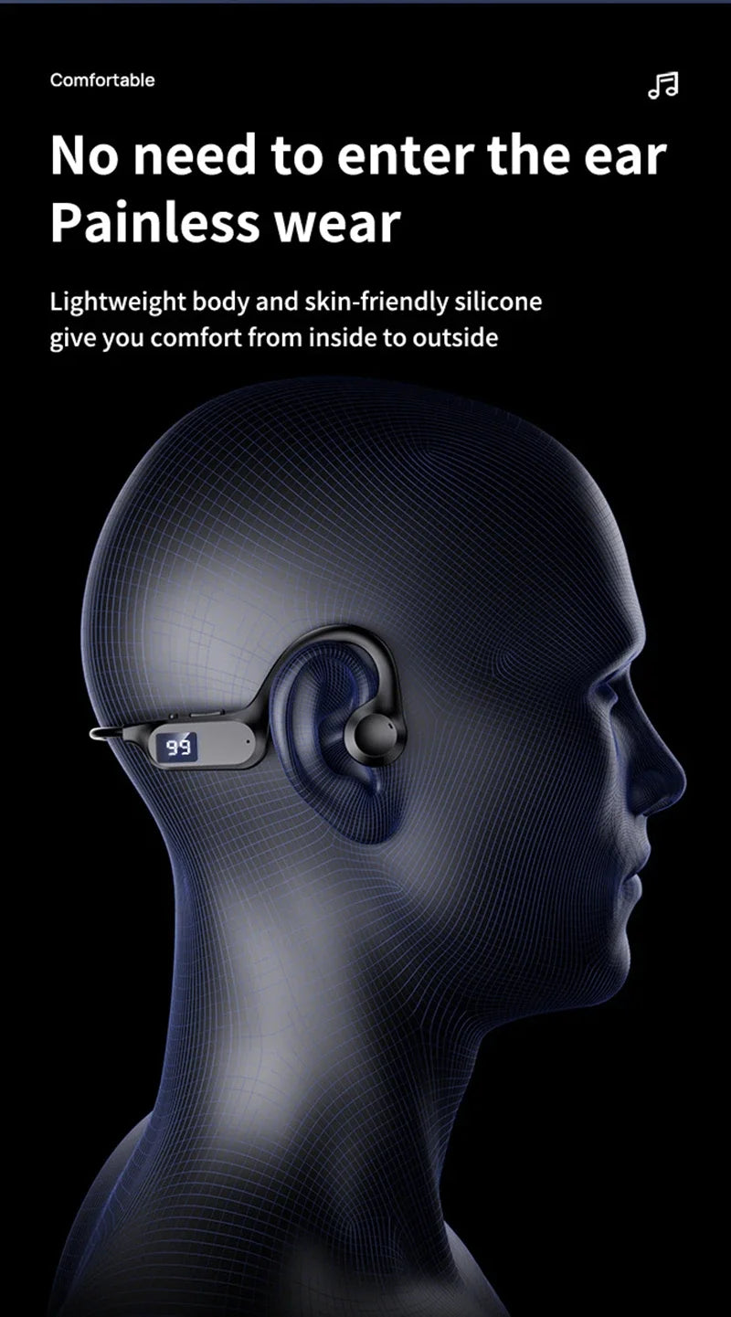 Wireless Earphone Bone Conduction Sport Swimming Bluetooth Compatible Earphones Hand-free With Mic For Sports Earbud 2026