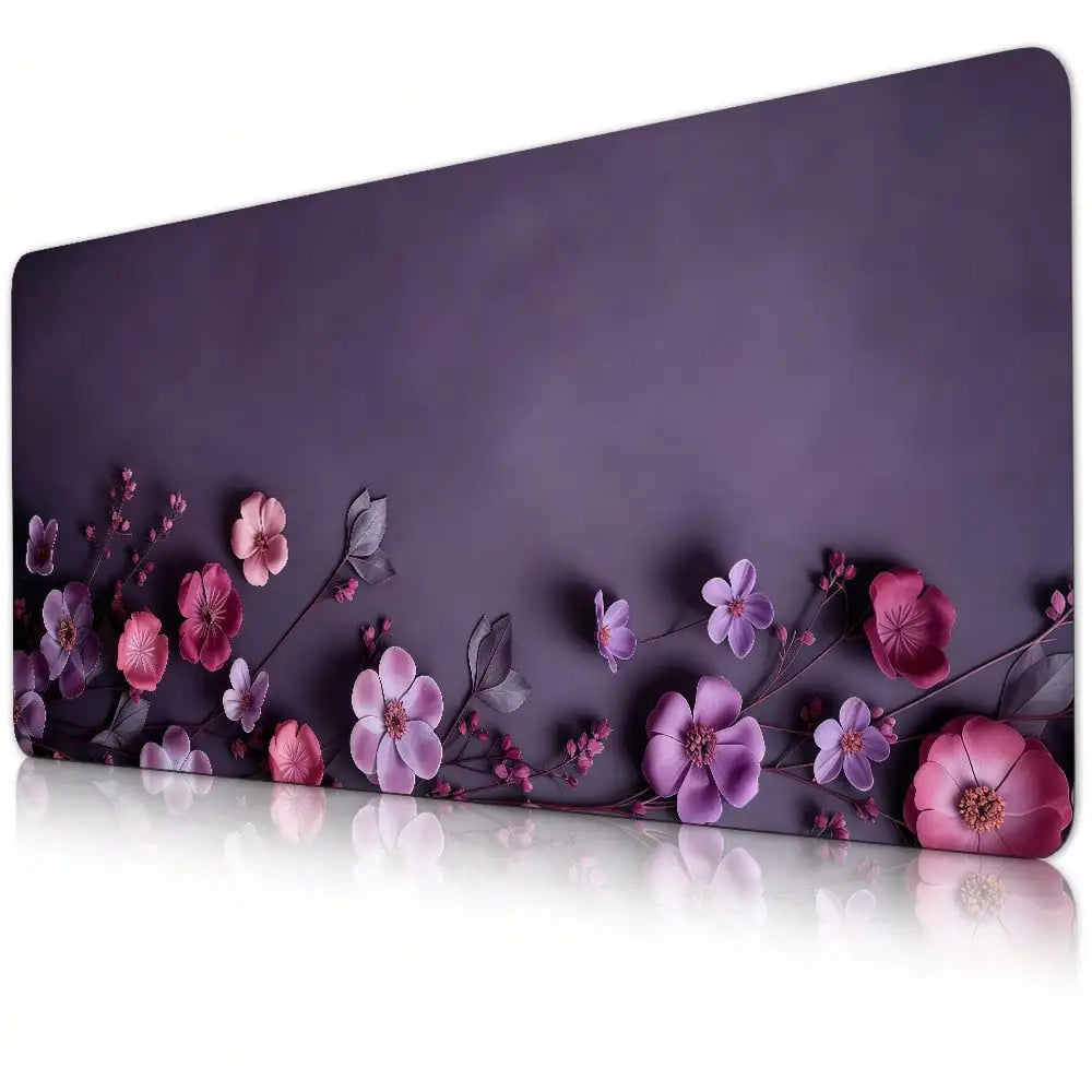 1pc, 31.50 X 11.81 Pink Floral Blossom Large Waterproof Mouse Pad, Antislip Desk Protector For Keyboard, Mouse, Smooth For Gaming, Desk Accessory, For Home
