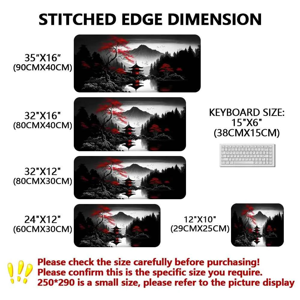Sakura Scenery Mouse Pad Large Anti-Slip Rubber Gaming MousePad Durable Thick Seam Edge Suitable for Office and Gaming Desk Mats